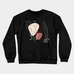 Abstract shapes lines and plants digital design illustration Crewneck Sweatshirt